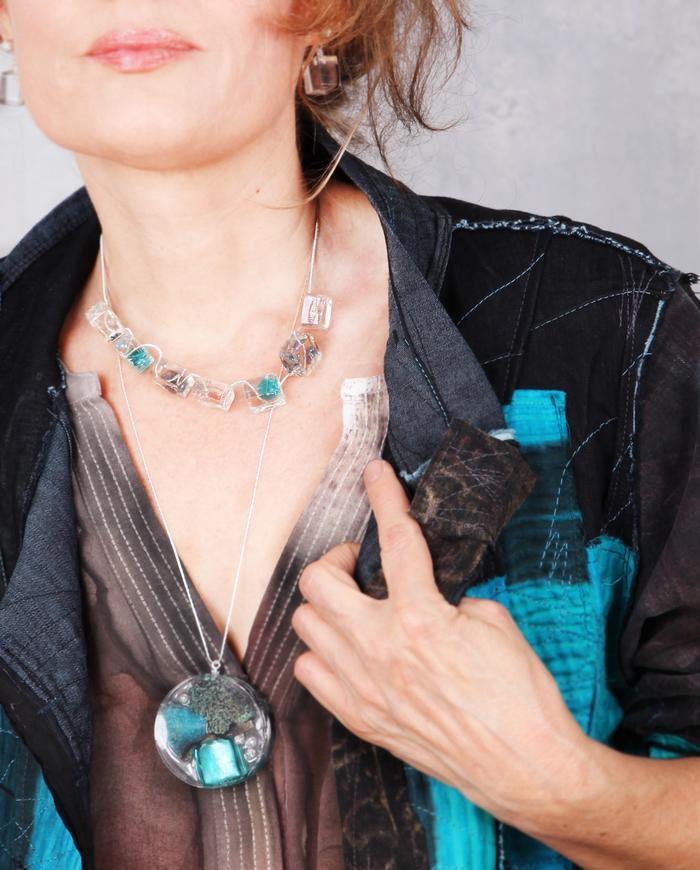 'snake charmer' transparent lucite choker necklace
