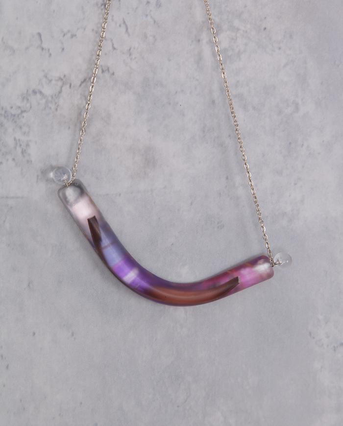 'purple rainbow' glowing hand-carved choker