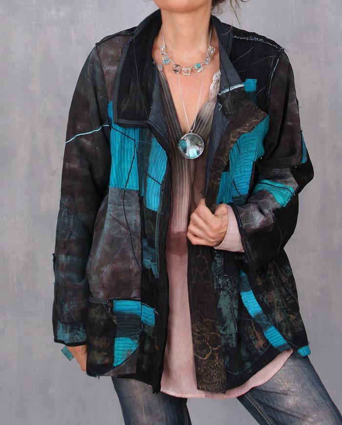 'in a turquoise mood' detailed jacket