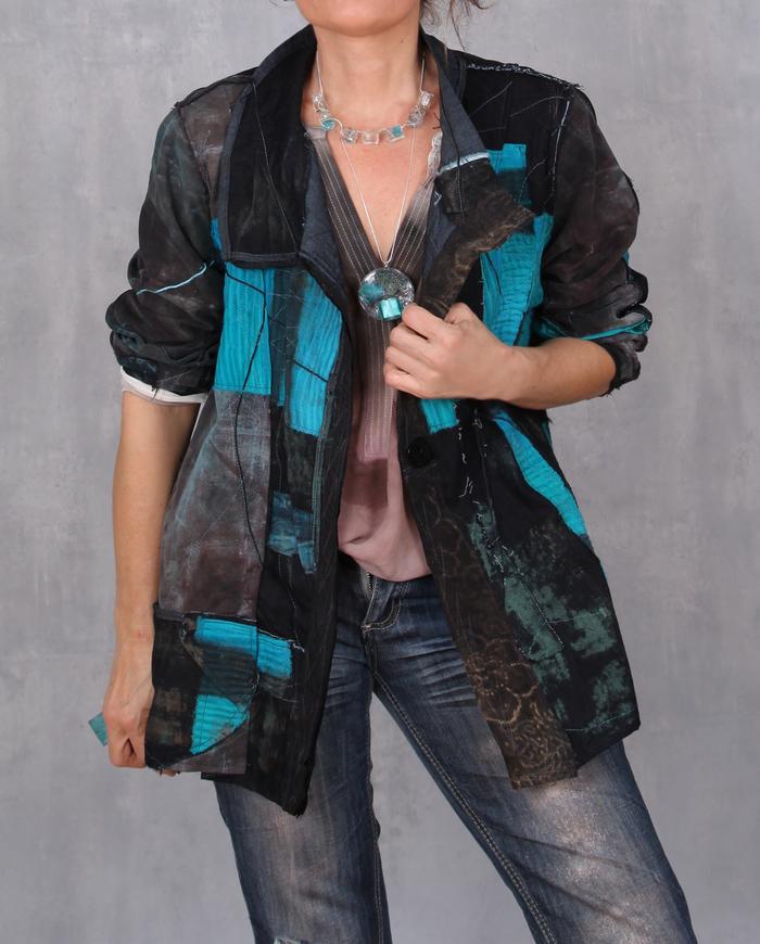 'in a turquoise mood' detailed jacket