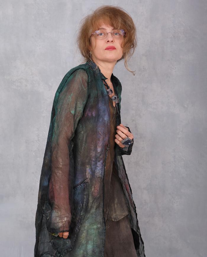 'ready to fly' weightless reversible silk organza kaftan