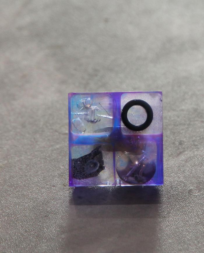 'purple play' square translucent art ring