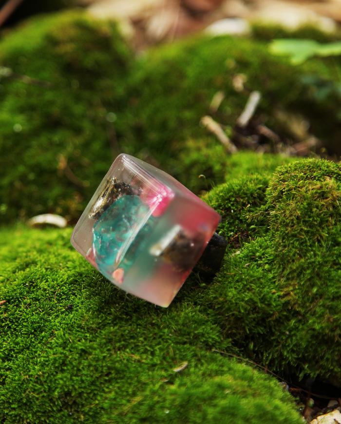 'sorbet ice cube' translucent statement ring