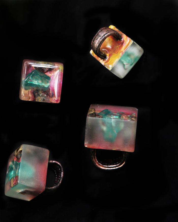 'sorbet ice cube' translucent statement ring