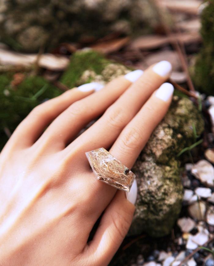 'forest of wonders' geometric dome statement ring