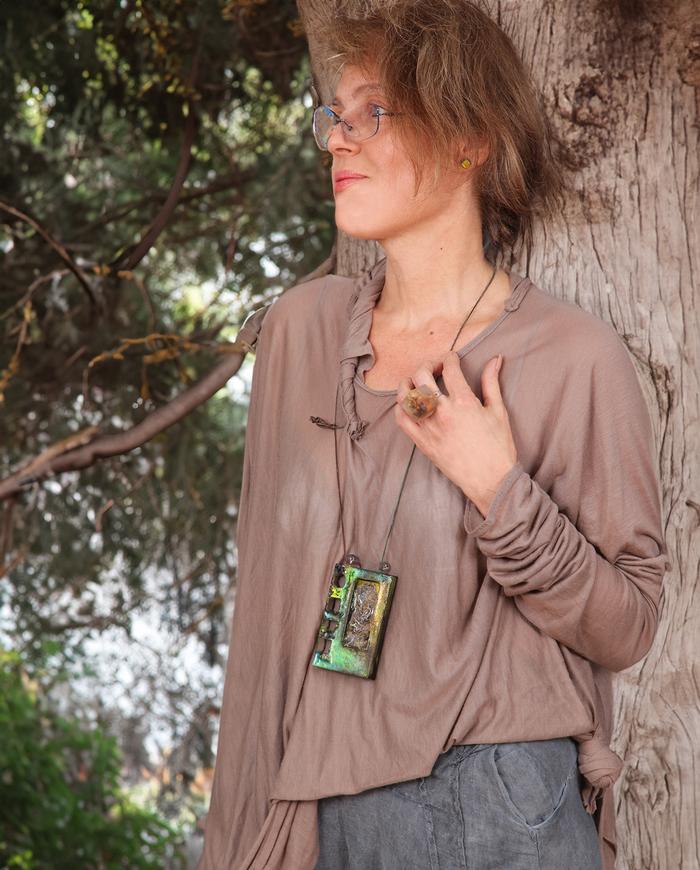 'in a forest' large statement pendant necklace