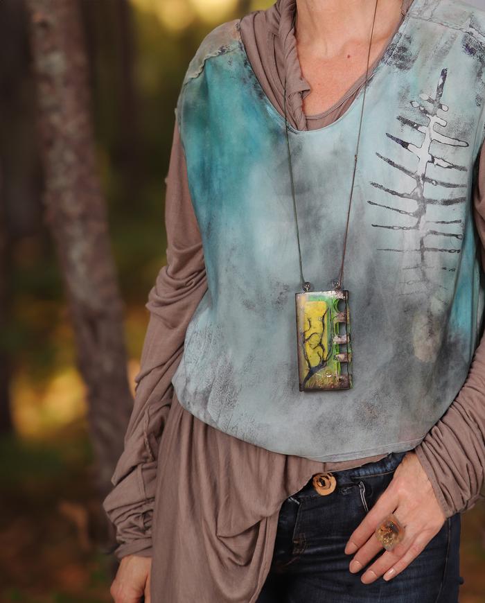 'in a forest' large statement pendant necklace