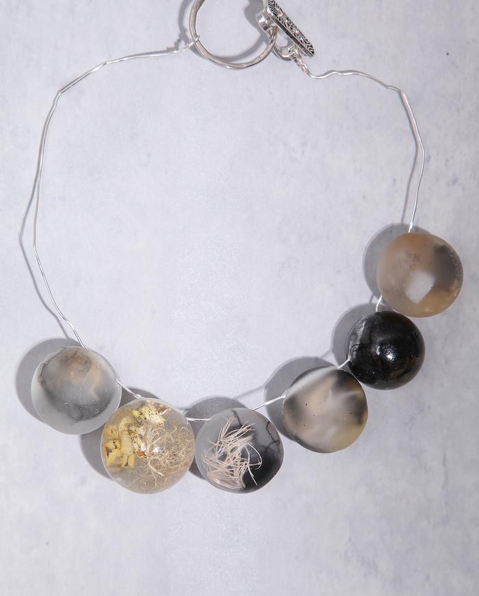 'playful spheres' chunky art necklace