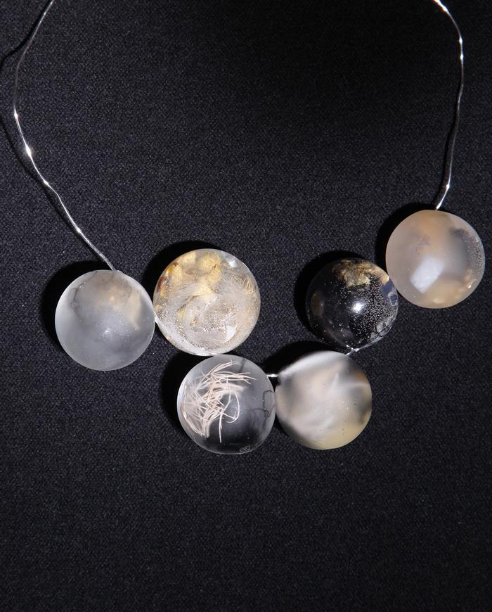 'playful spheres' chunky art necklace