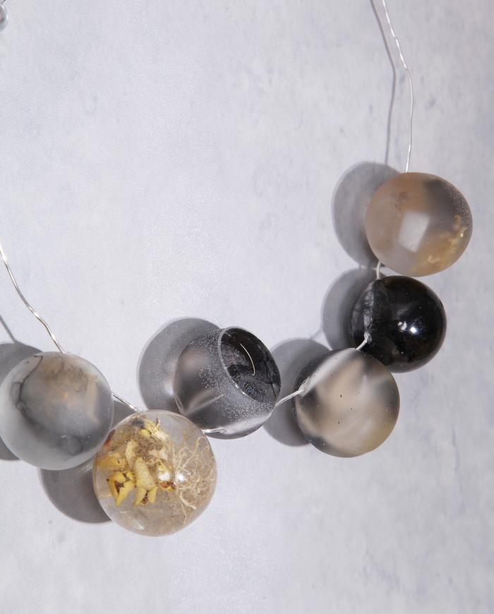 'playful spheres' chunky art necklace