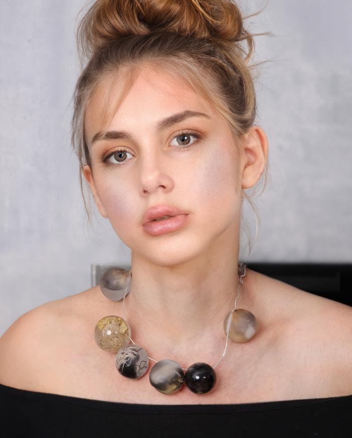 'playful spheres' chunky art necklace