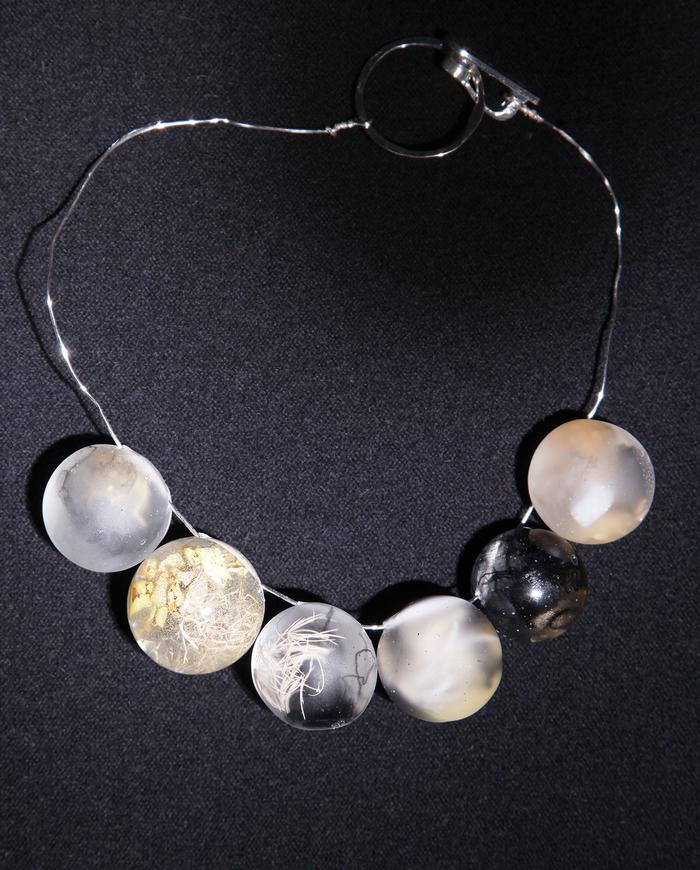 'playful spheres' chunky art necklace