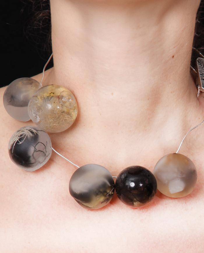 'playful spheres' chunky art necklace