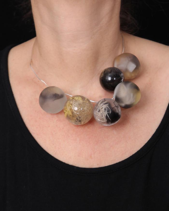 'playful spheres' chunky art necklace