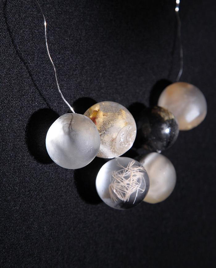 'playful spheres' chunky art necklace