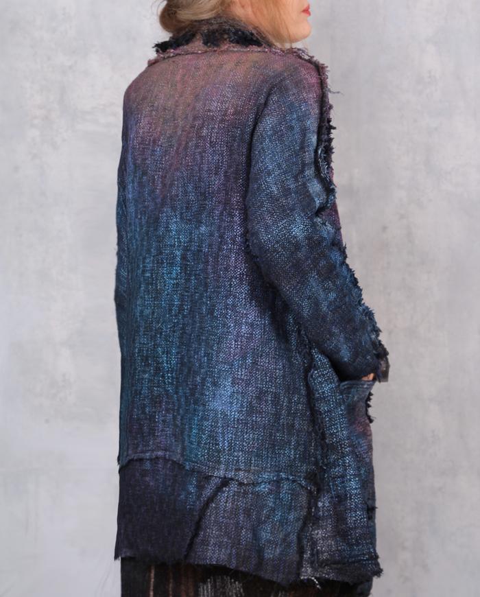'comfortably sparkly' woven hand-painted jacket