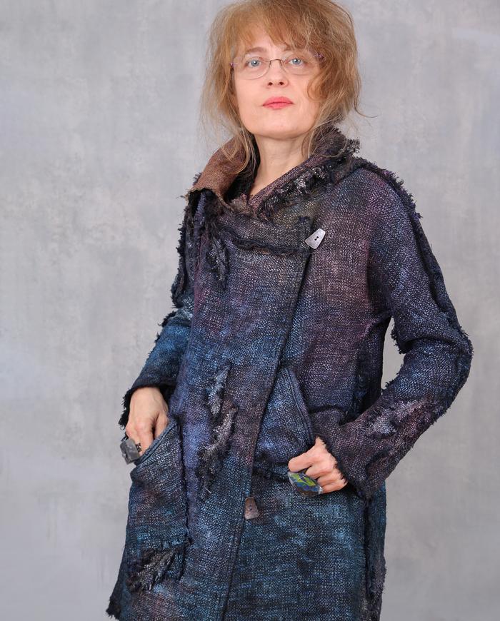 'comfortably sparkly' woven hand-painted jacket