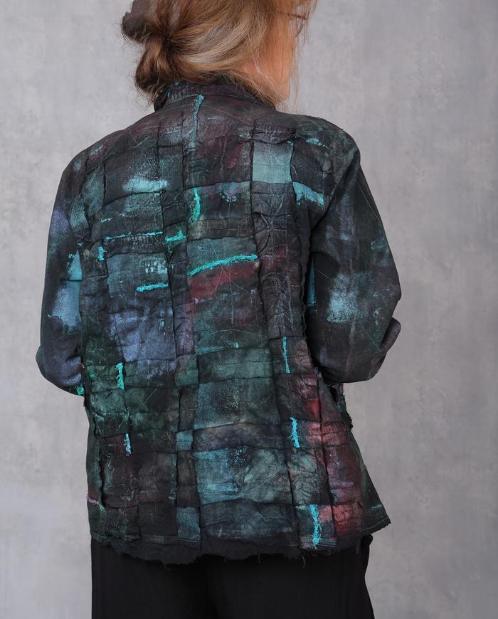 'checked to shine' detailed short art jacket