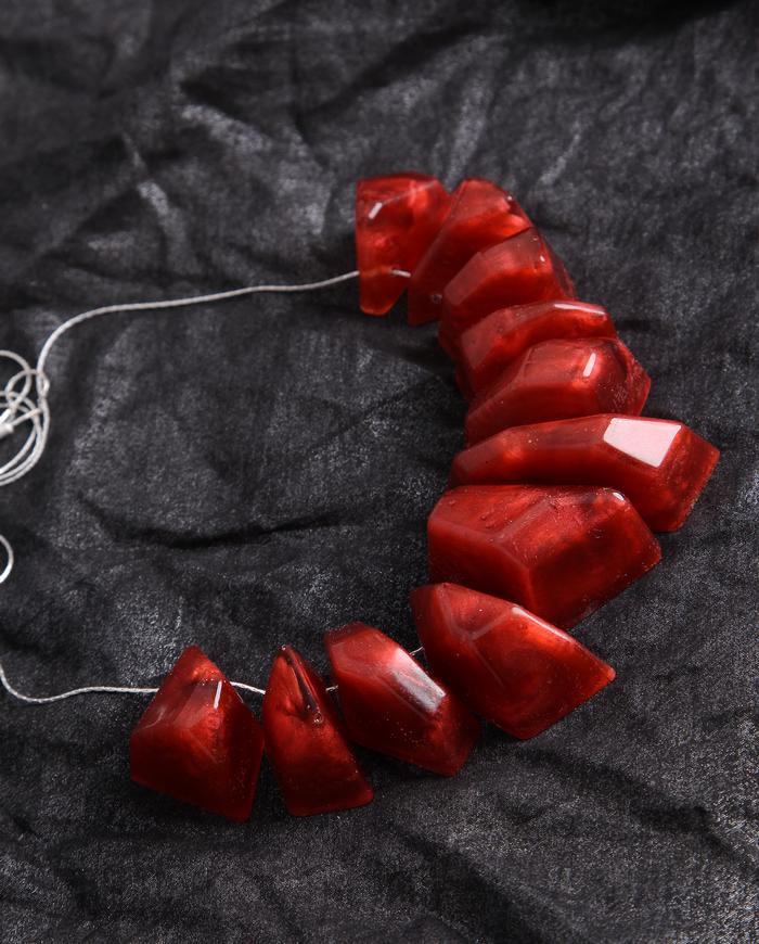 'fire rocks' short-to-long chunky art necklace