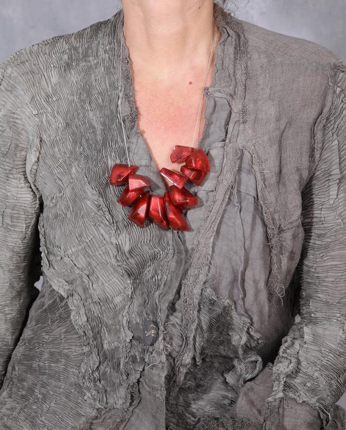 'fire rocks' short-to-long chunky art necklace