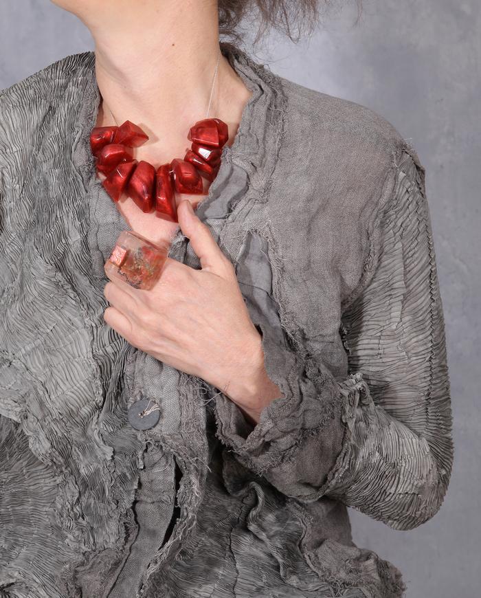 'fire rocks' short-to-long chunky art necklace
