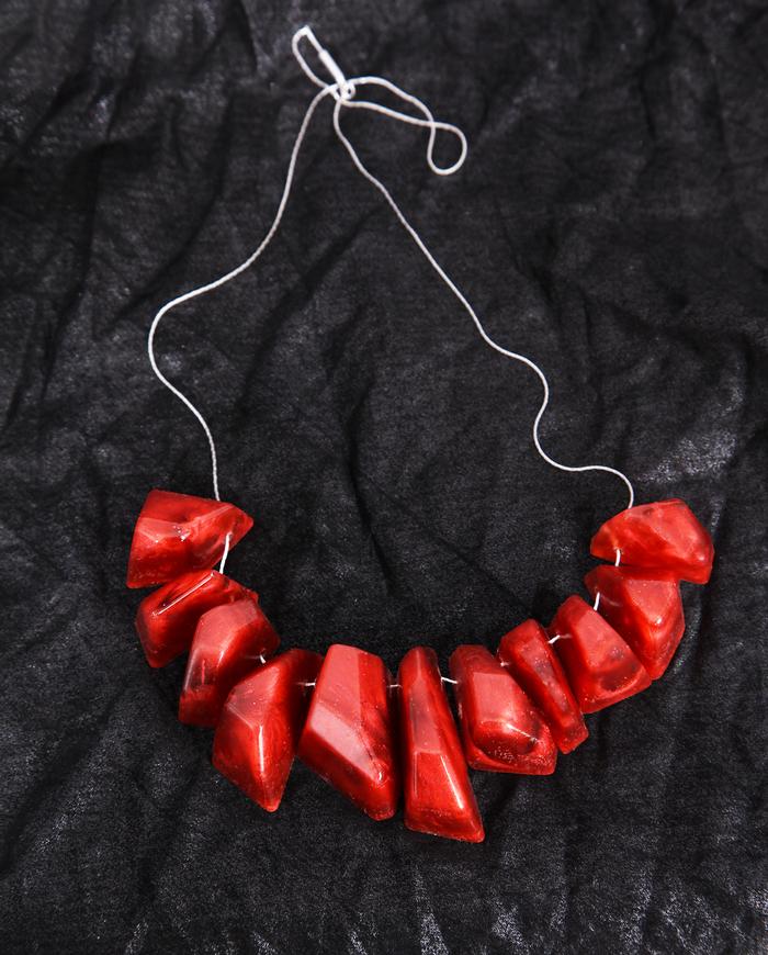 'fire rocks' short-to-long chunky art necklace