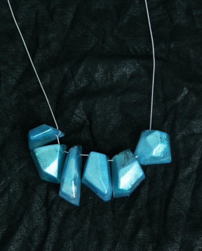 'turquoise waters' hand-carved art necklace