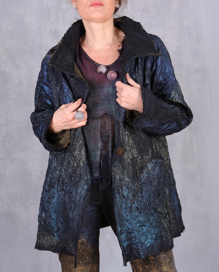 'pure sparkle' hand-textured oversized jacket