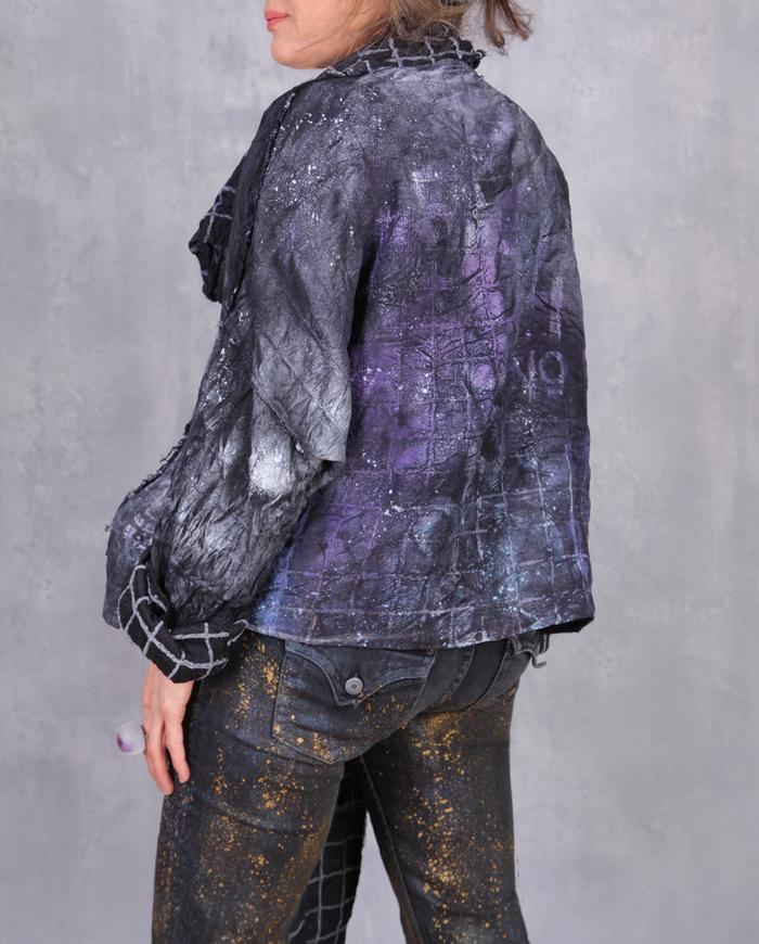 'forward and reverse' oversized silk jacket and scarf