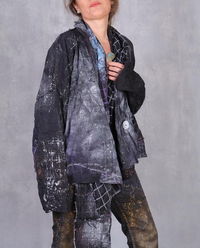 'forward and reverse' oversized silk jacket and scarf