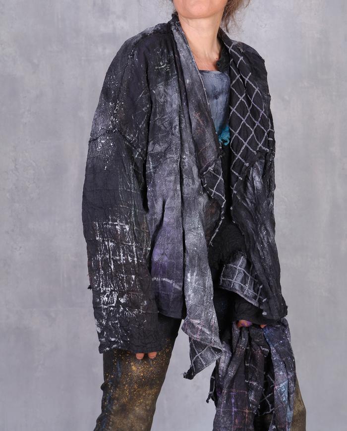 'forward and reverse' oversized silk jacket and scarf