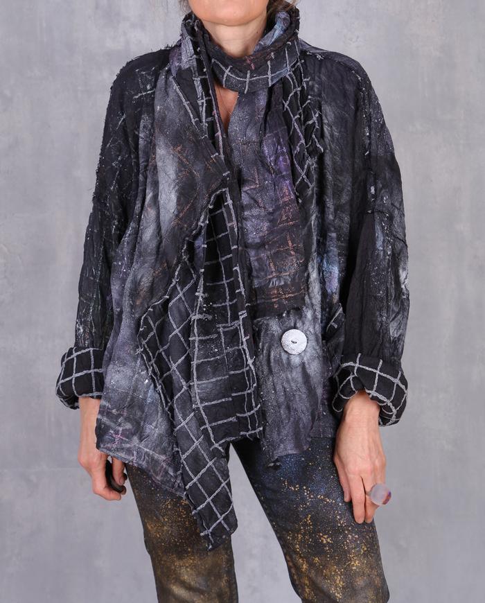 'forward and reverse' oversized silk jacket and scarf