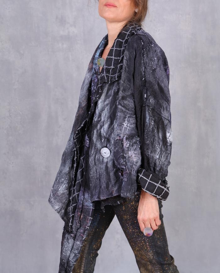 'forward and reverse' oversized silk jacket and scarf