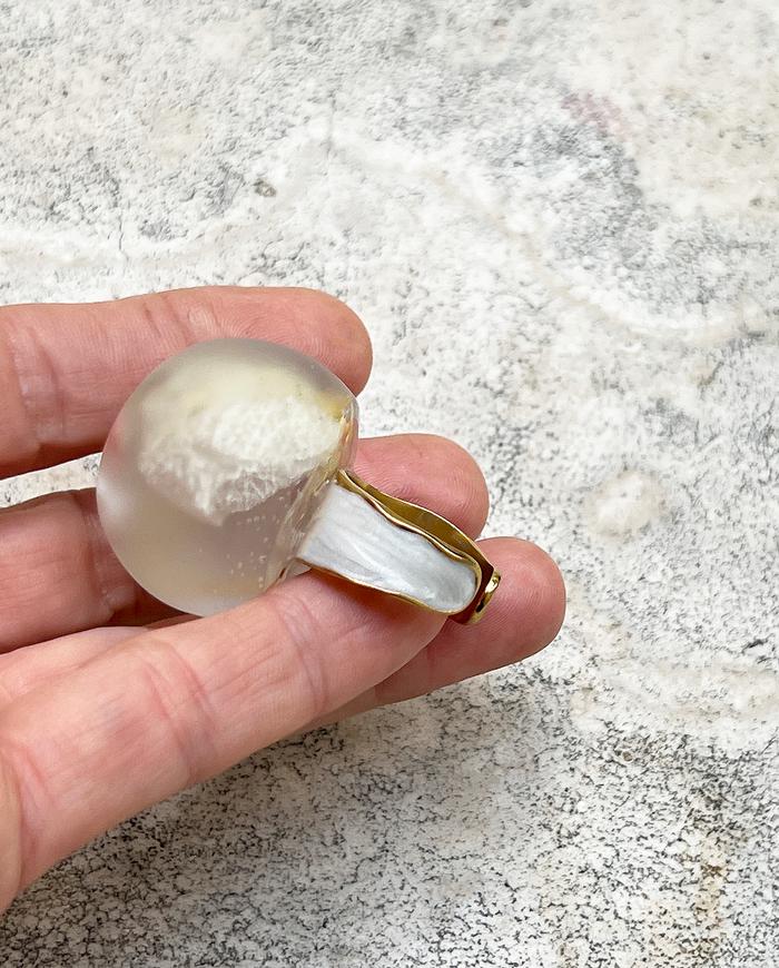 'orchid and pearl' adjustable art bubble ring