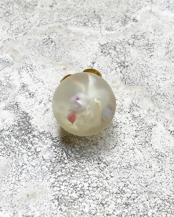 'orchid and pearl' adjustable art bubble ring