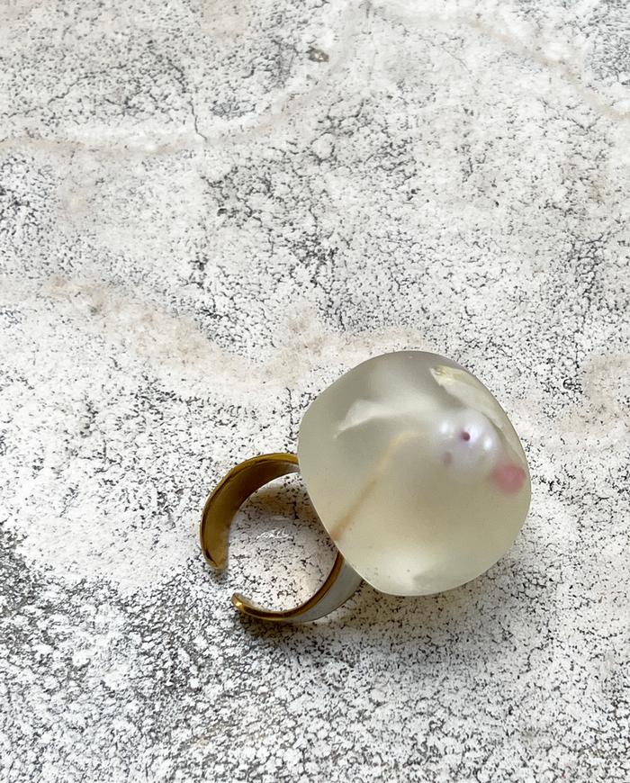 'orchid and pearl' adjustable art bubble ring