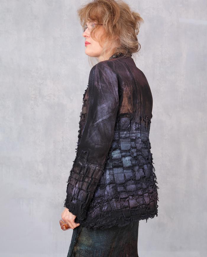 'glowingly woven' detailed fitted sparkly jacket