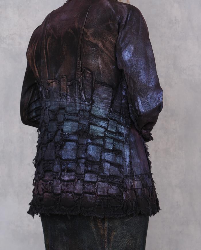 'glowingly woven' detailed fitted sparkly jacket