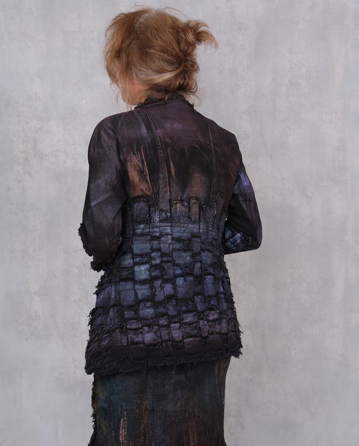 'glowingly woven' detailed fitted sparkly jacket