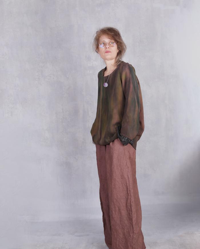 'chocolate comfort' casual Belgian linen pants with pockets