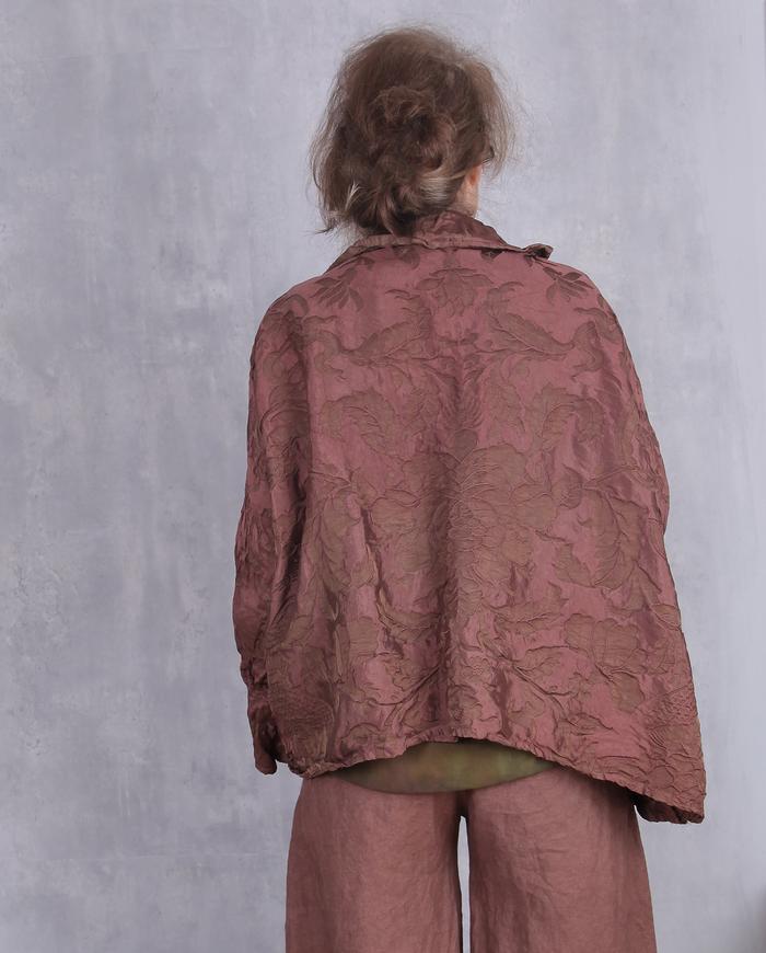'textured chocolate' hand-dyed oversized silk jacket