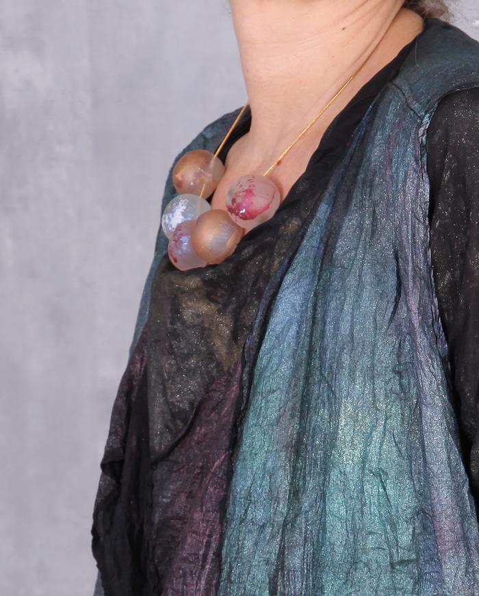 'paint splatter' 5 bead chunky necklace