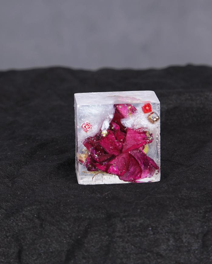 'a rose in winter' statement art ring