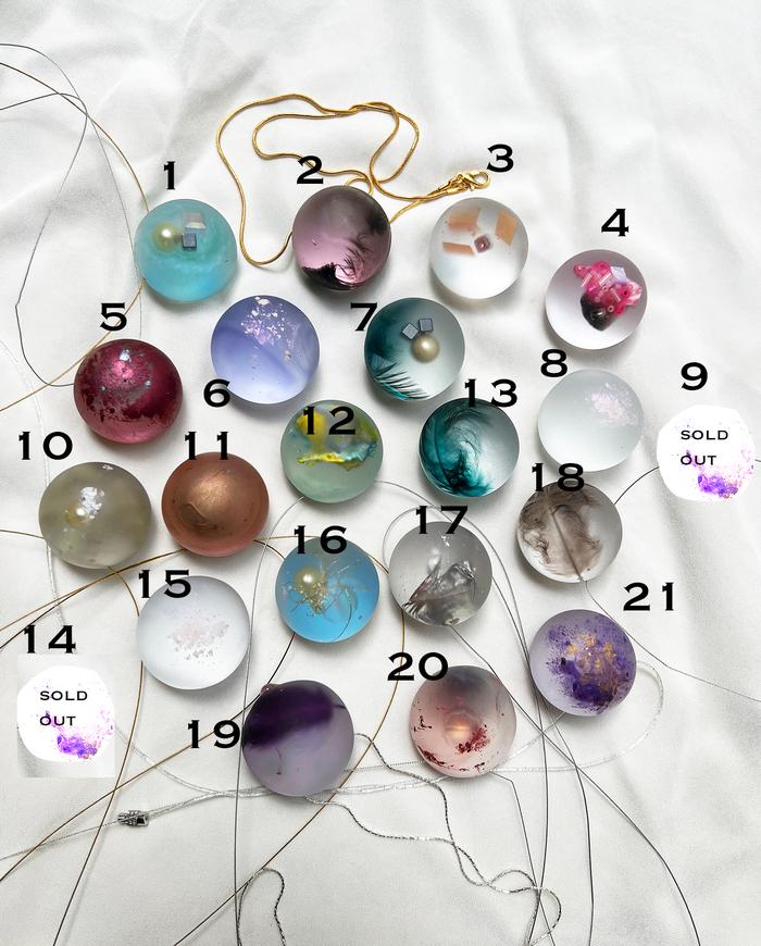 'stackable spheres' single bead glowing art necklace