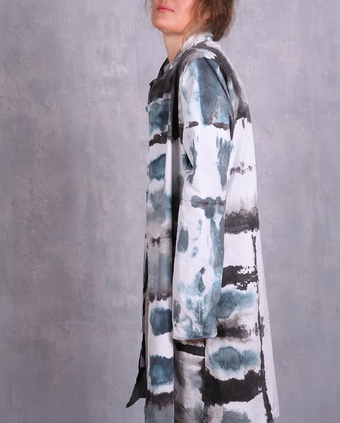 'eurythmically matched' hand-painted kaftan jacket