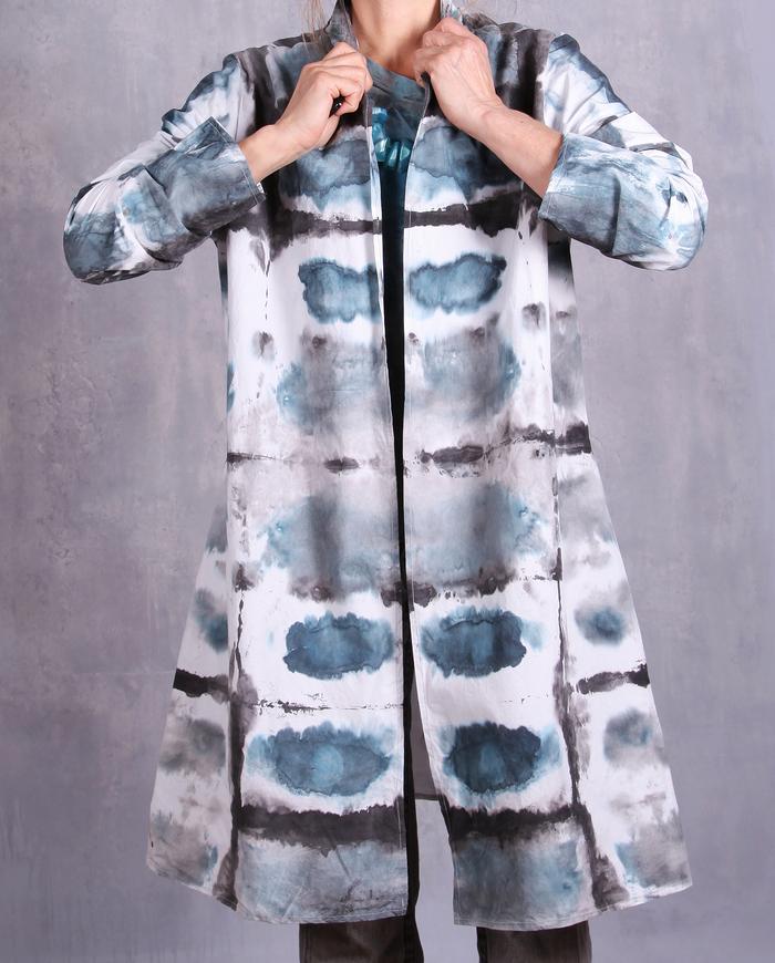 'eurythmically matched' hand-painted kaftan jacket