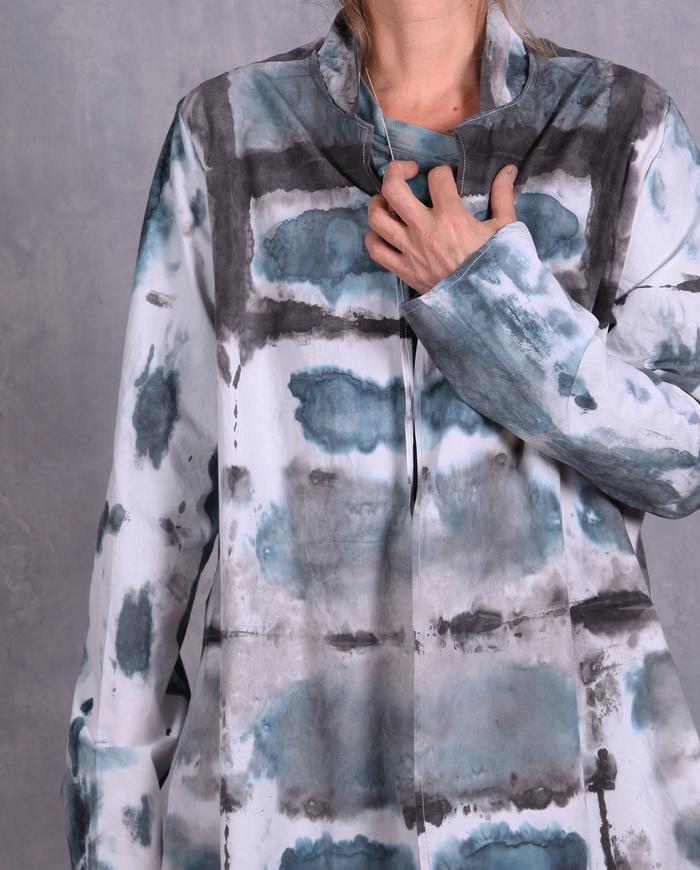 'eurythmically matched' hand-painted kaftan jacket