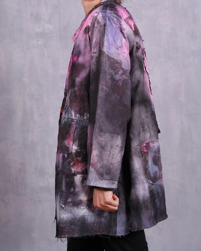 'pink leaves falling' jacket with overlay