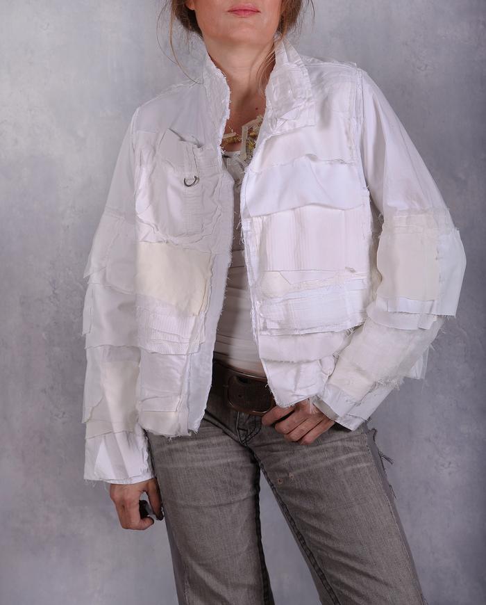 'white un-denim denim' detailed Mille-feuille original jacket