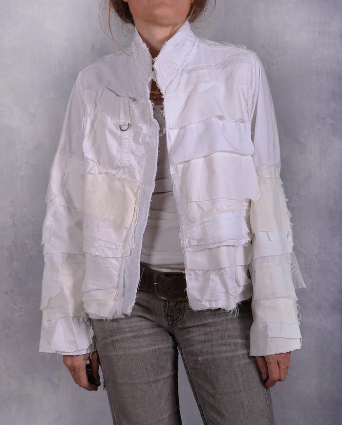 'white un-denim denim' detailed Mille-feuille original jacket